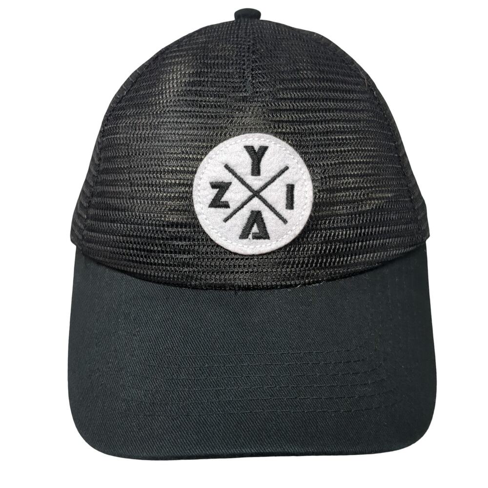 ZYIA Active Snapback Trucker Hat Black OS Adjustable Embroidered Mesh Back